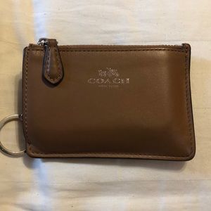 Leather coach keychain wallet